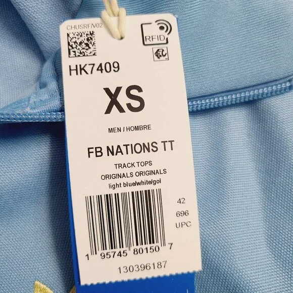 Adidas Beckenbauer FB Nations Track Jacket HK7409 Size XS Blue